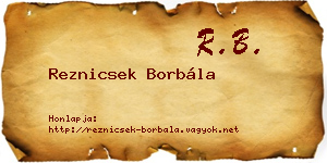 Reznicsek Borbála névjegykártya